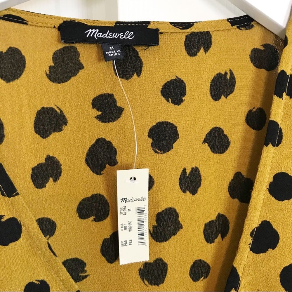 Madewell Spotted Dot Wrap Tie Top NWT - Picture 6 of 6